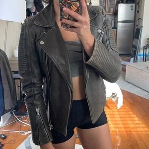 Whistles Leather Jacket - Size 4